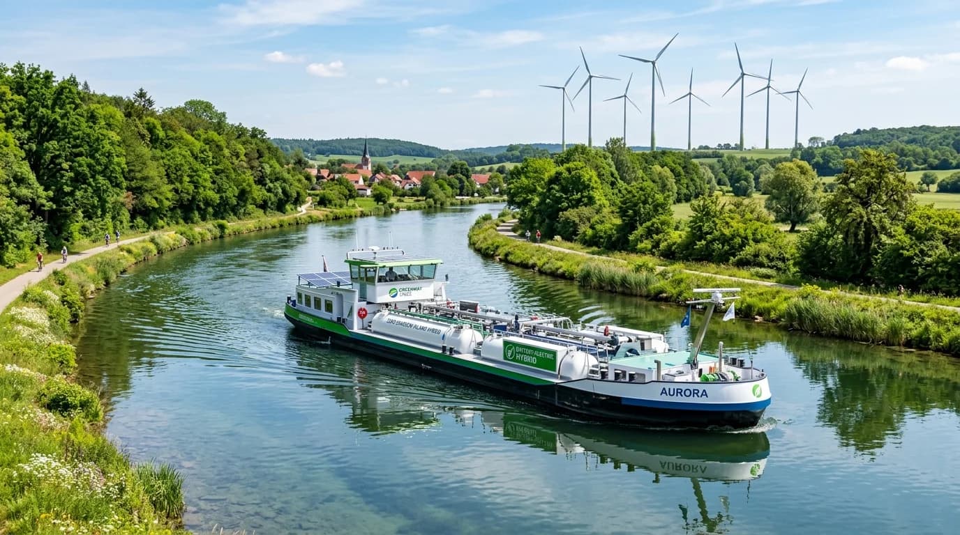 Eco-friendly hybrid inland tanker on European river
